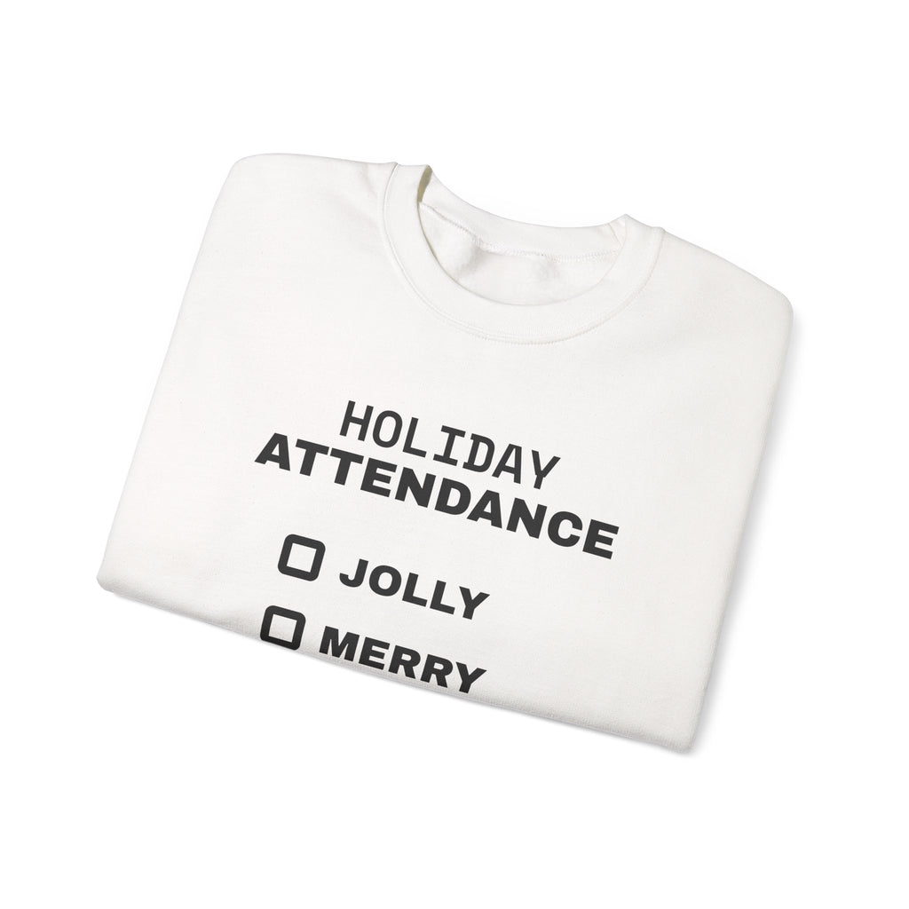Holiday Attendance Checklist Crewneck Sweatshirt (Light)