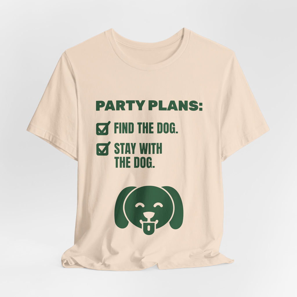 Party Plans: Find the Dog Tee (Forest Green Ink)