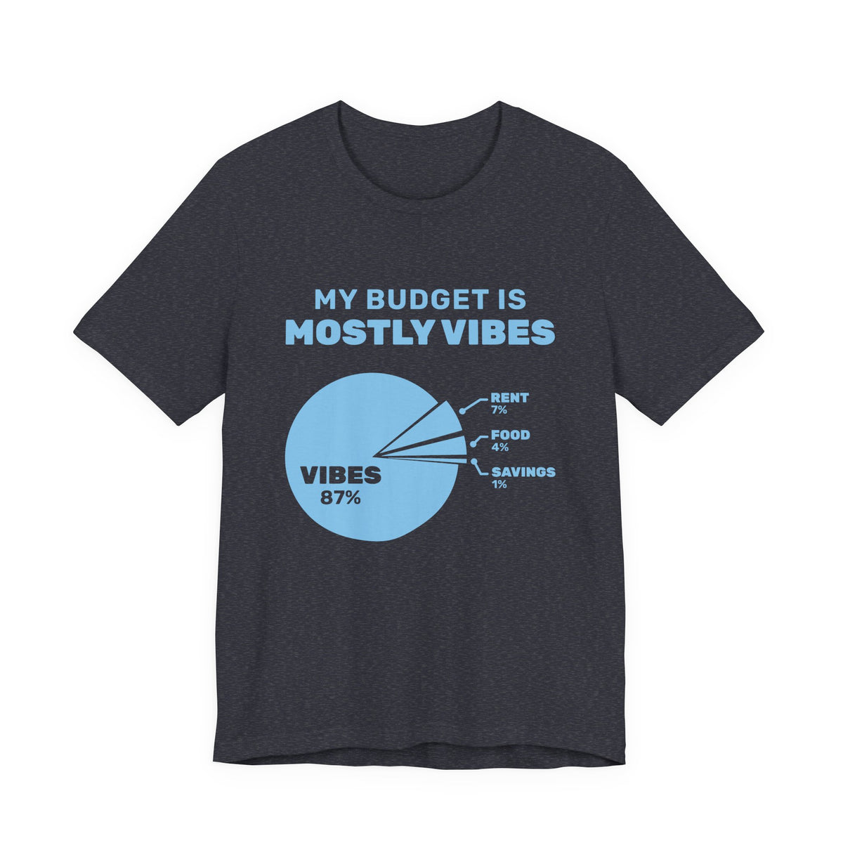 My Budget Is Mostly Vibes Tee (Sky Blue Ink)