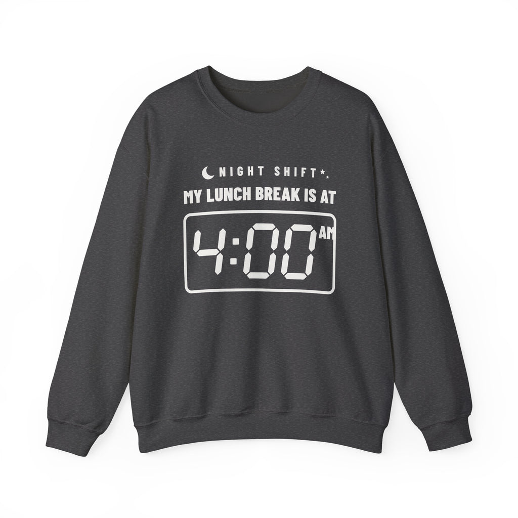 My Lunch Break Is at 4 AM Crewneck Sweatshirt (Dark)