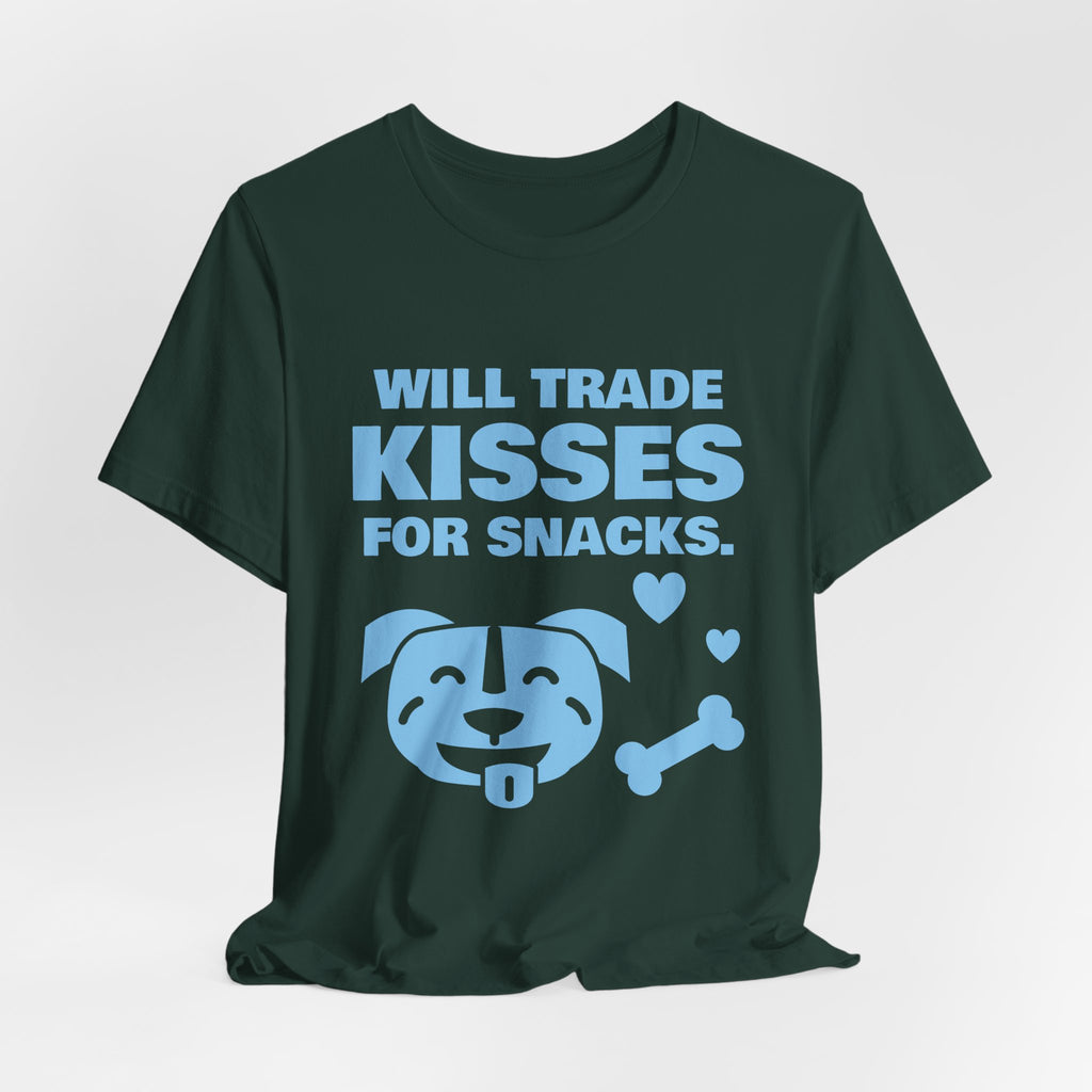 Will Trade Kisses for Snacks Tee (Sky Blue Ink)