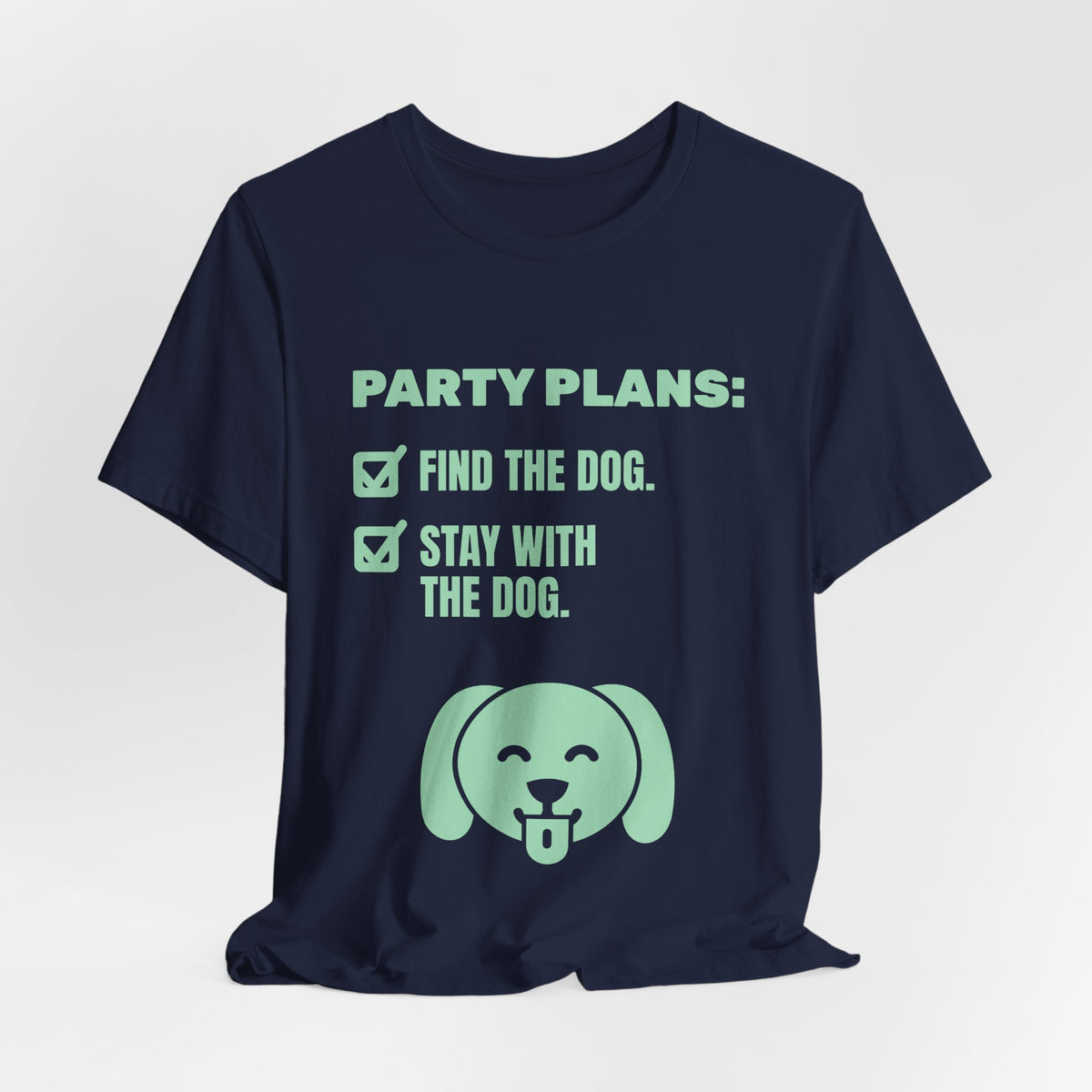 Party Plans: Find the Dog Tee (Mint Green Ink)
