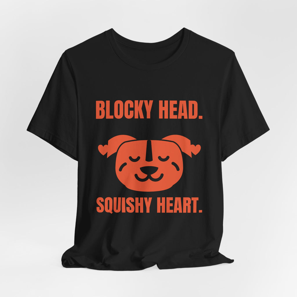 Blocky Head. Squishy Heart Tee (Orange)