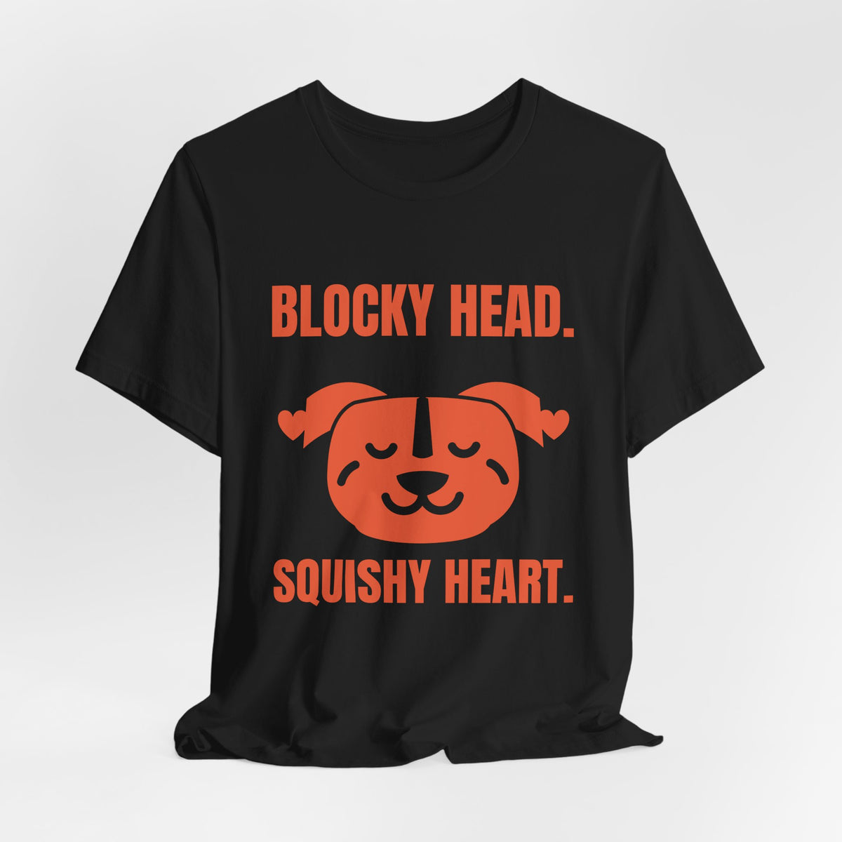 Blocky Head. Squishy Heart Tee (Orange)