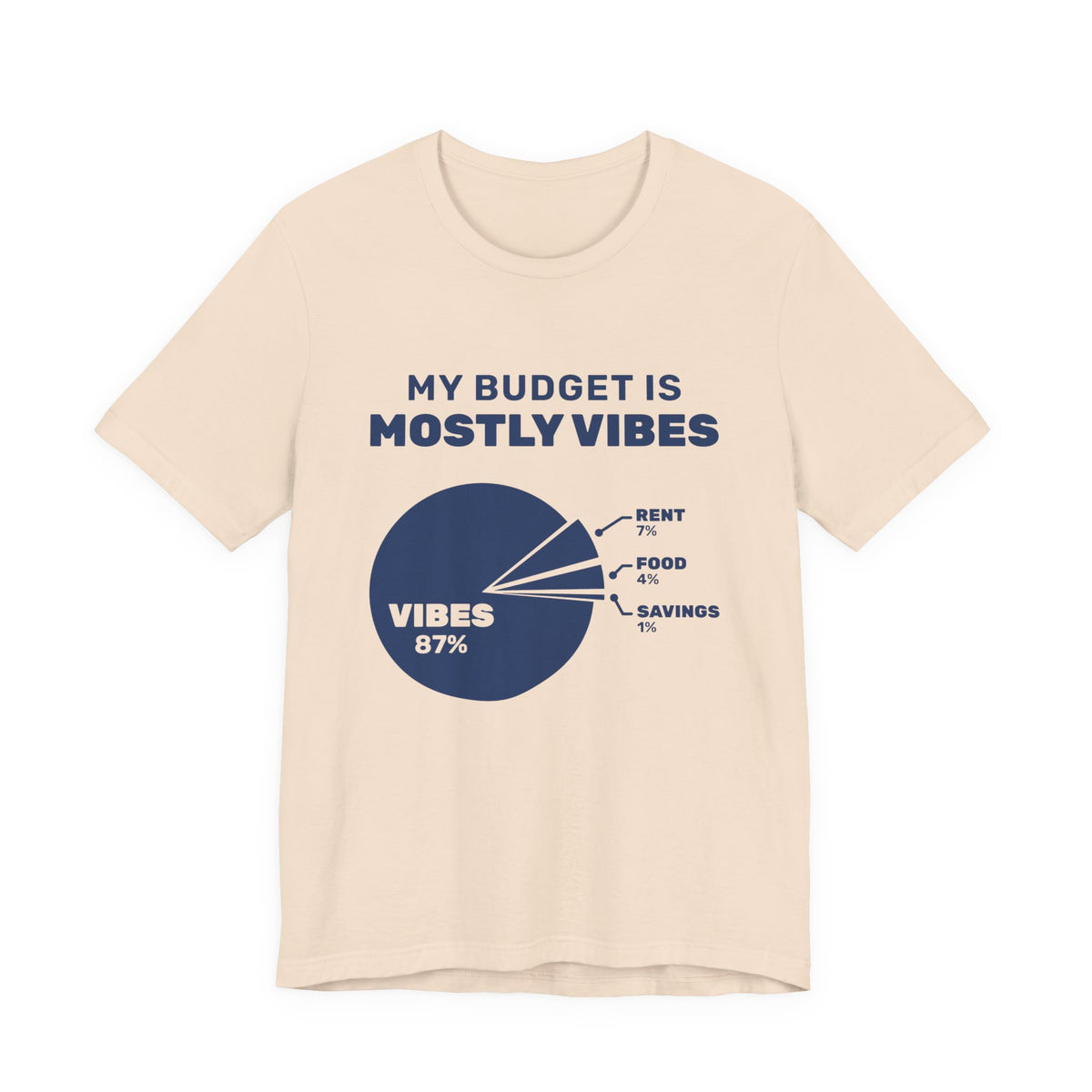 My Budget Is Mostly Vibes Tee (Navy Blue Ink)