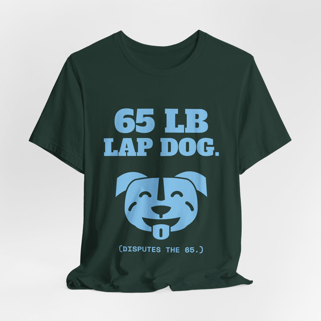 65 lb Lap Dog Tee (Sky Blue Ink)