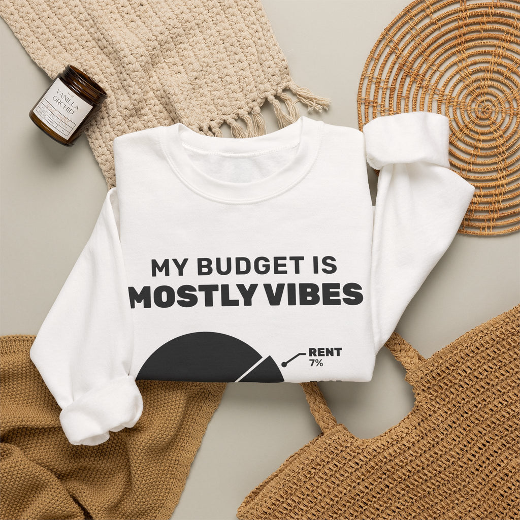My Budget Is Mostly Vibes Crewneck Sweatshirt (Light)