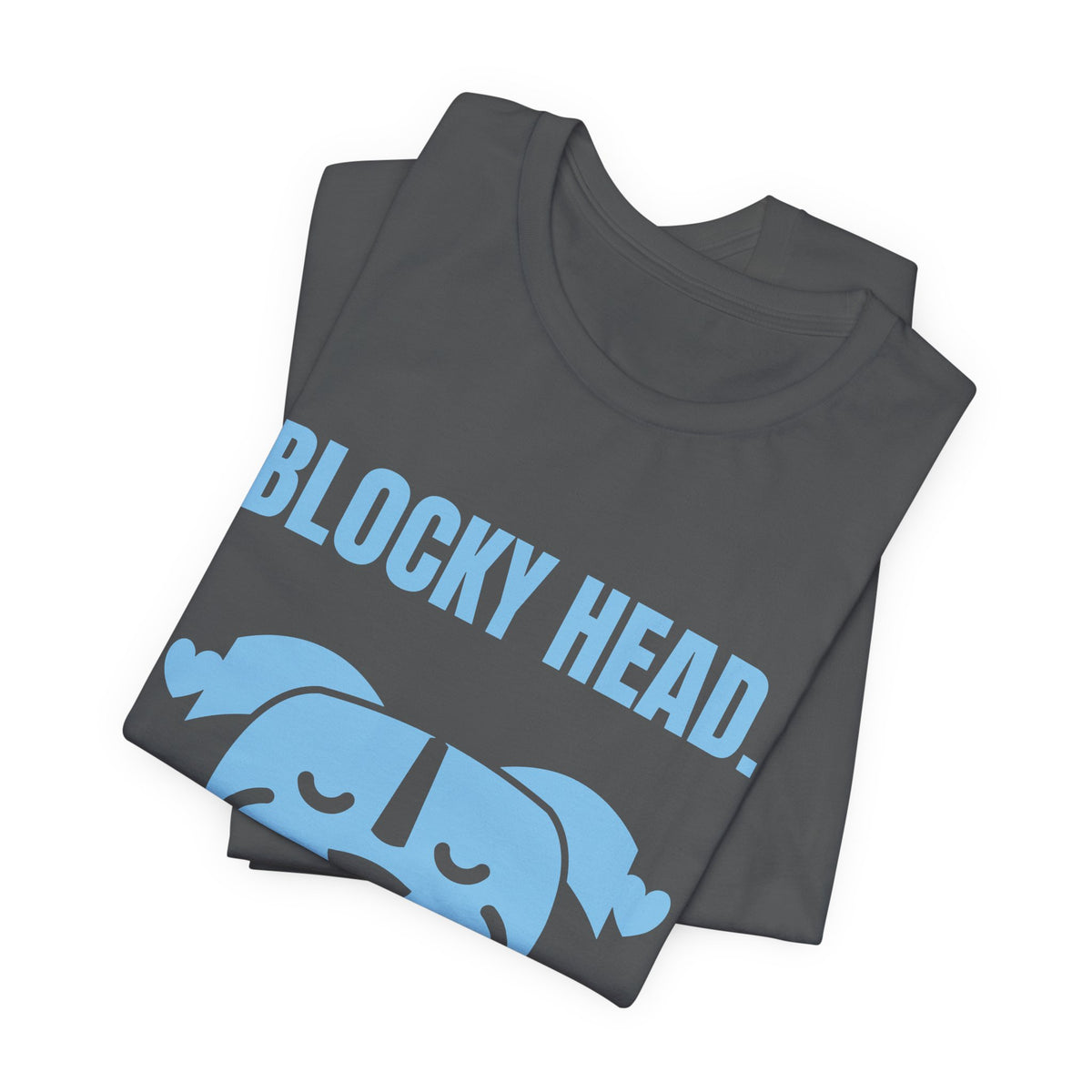 Blocky Head. Squishy Heart Tee (Sky Blue Ink)