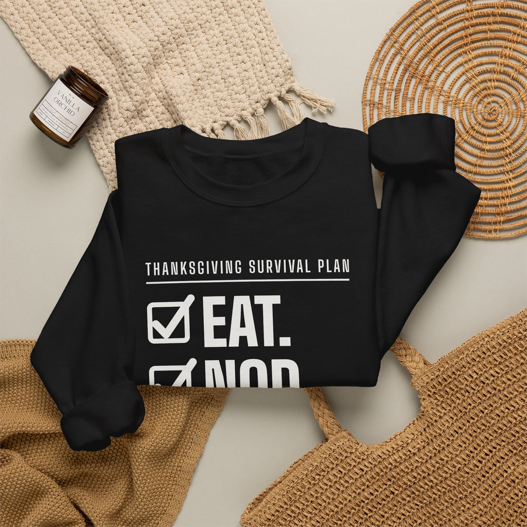 Eat. Nod. Leave. Crewneck Sweatshirt (Dark)