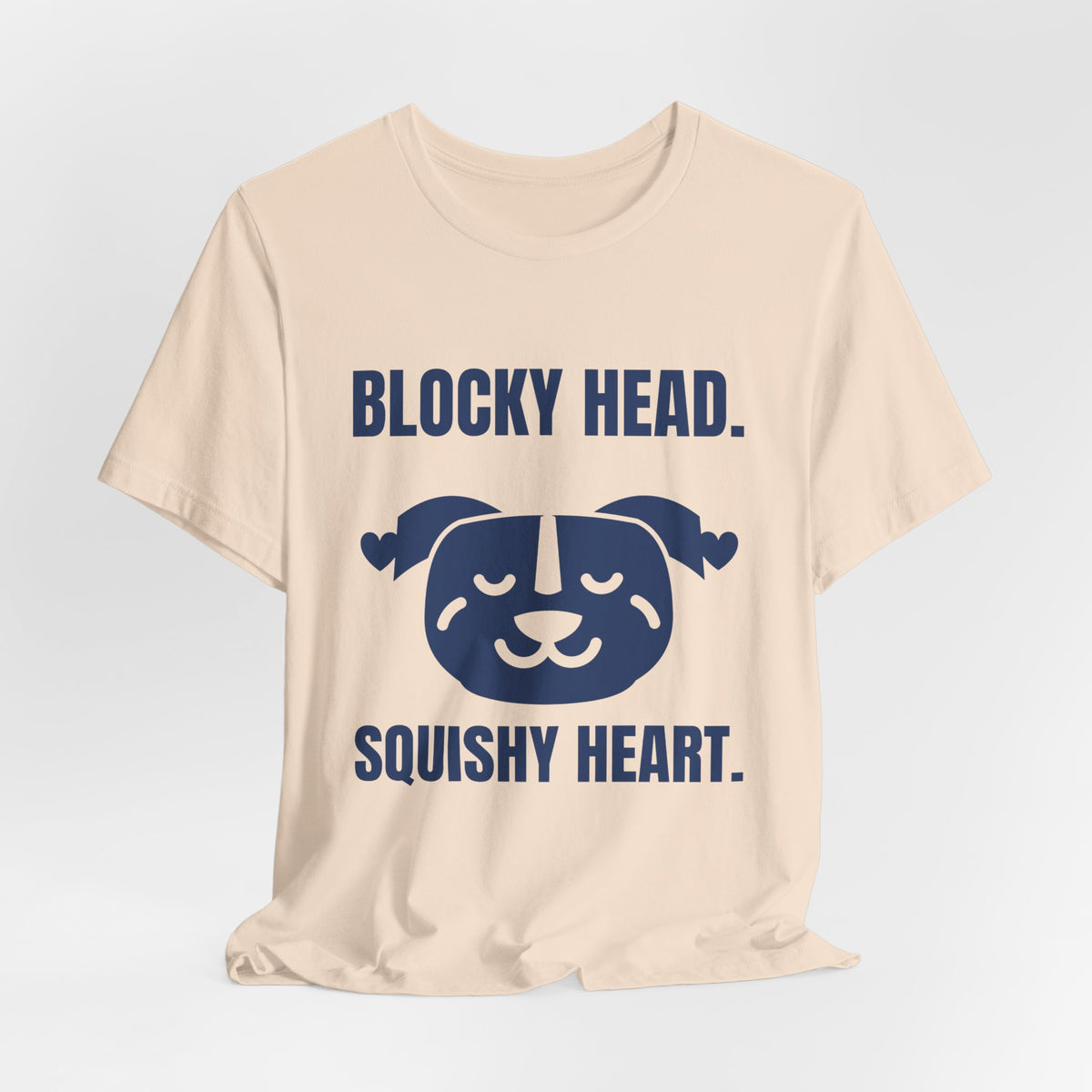 Blocky Head. Squishy Heart Tee (Navy Blue Ink)