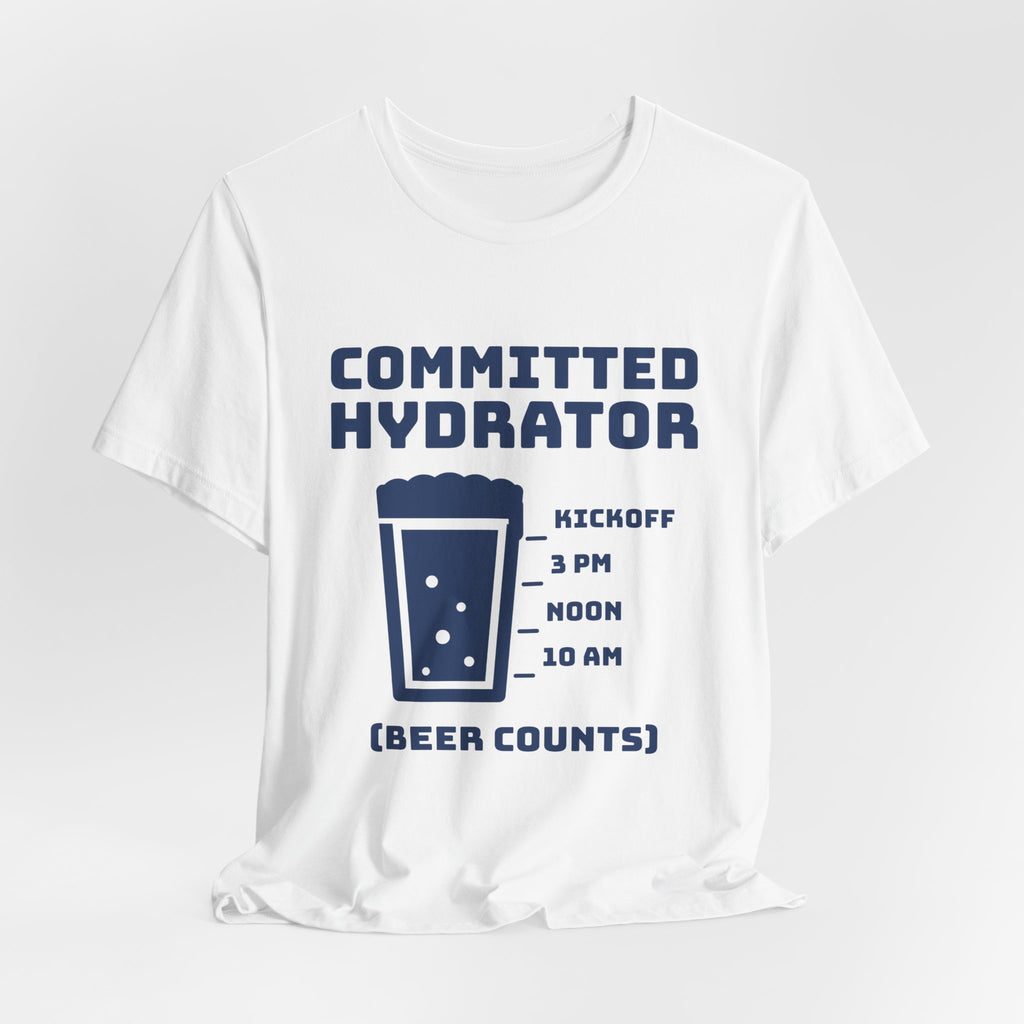 Committed Hydrator (Beer Counts) Tee (Navy Blue Ink)
