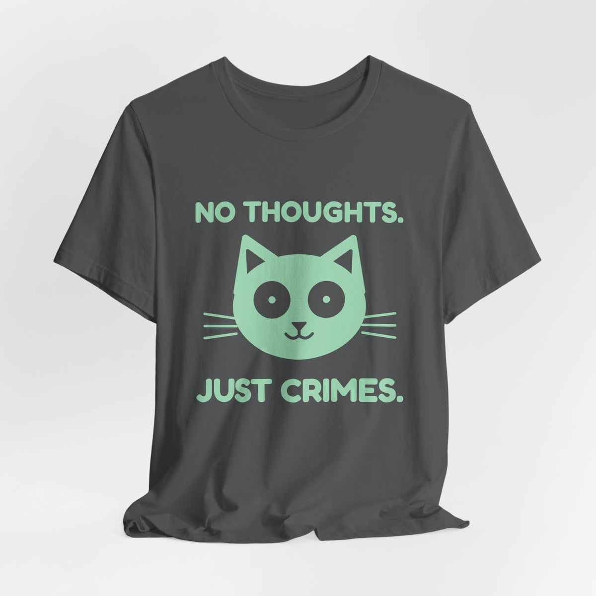 No Thoughts. Just Crimes. Tee (Mint Green Ink)