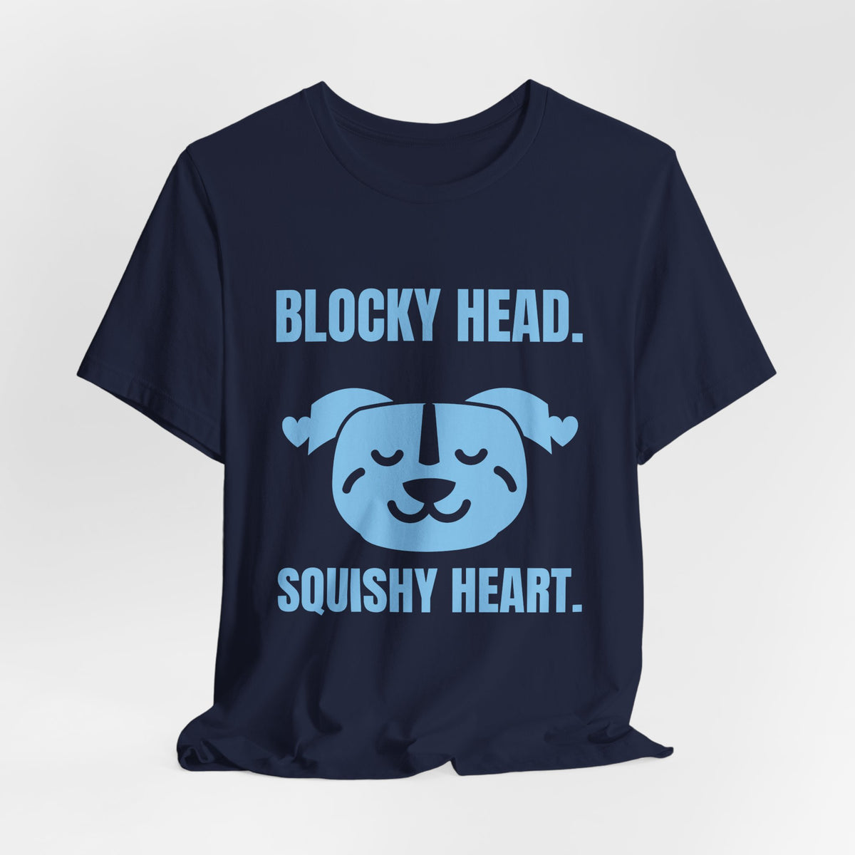 Blocky Head. Squishy Heart Tee (Sky Blue Ink)