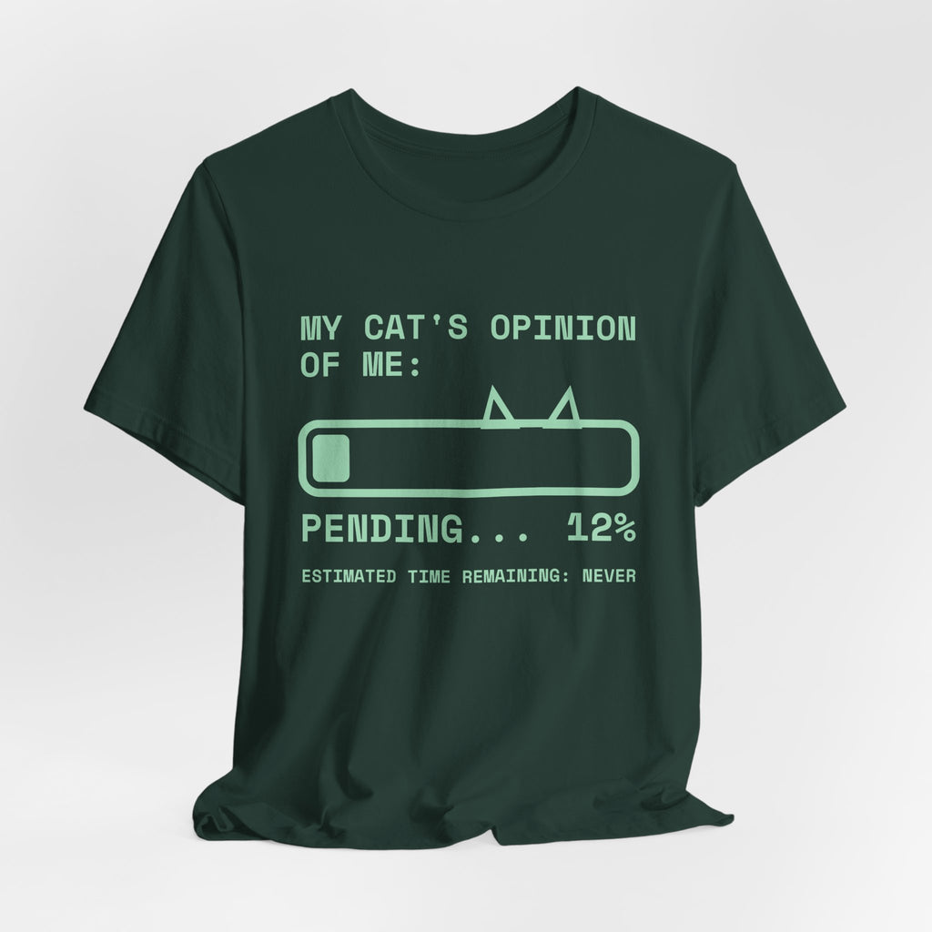 My Cat's Opinion of Me: Pending Tee (Mint Green Ink)