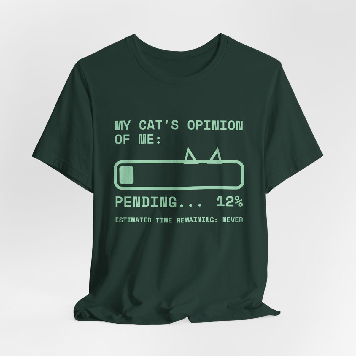My Cat's Opinion of Me: Pending Tee (Mint Green Ink)
