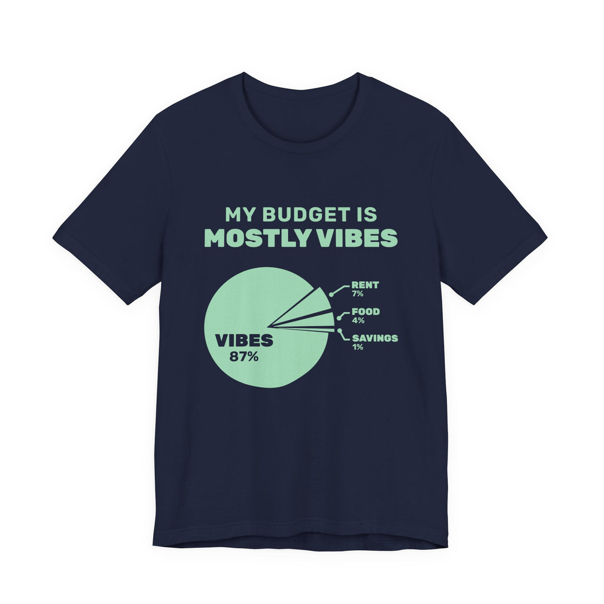 My Budget Is Mostly Vibes Tee (Mint Green Ink)