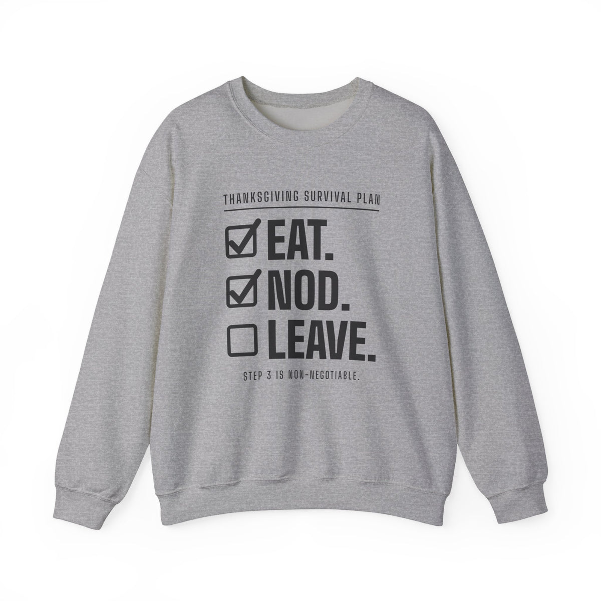 Eat. Nod. Leave. Crewneck Sweatshirt (Light)