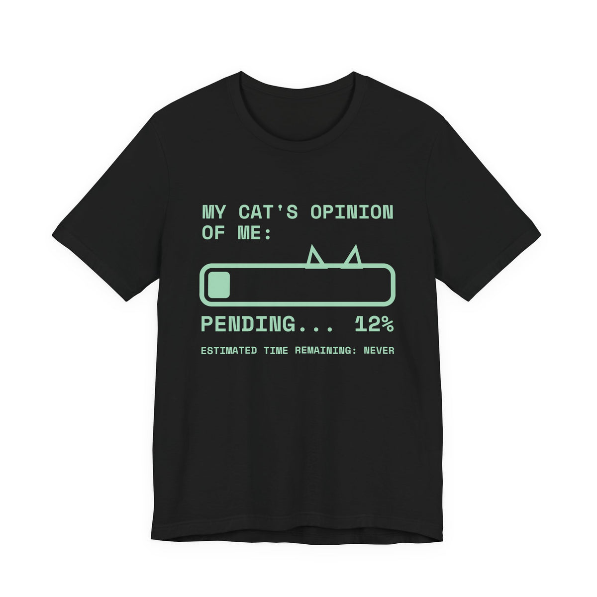 My Cat's Opinion of Me: Pending Tee (Mint Green Ink)