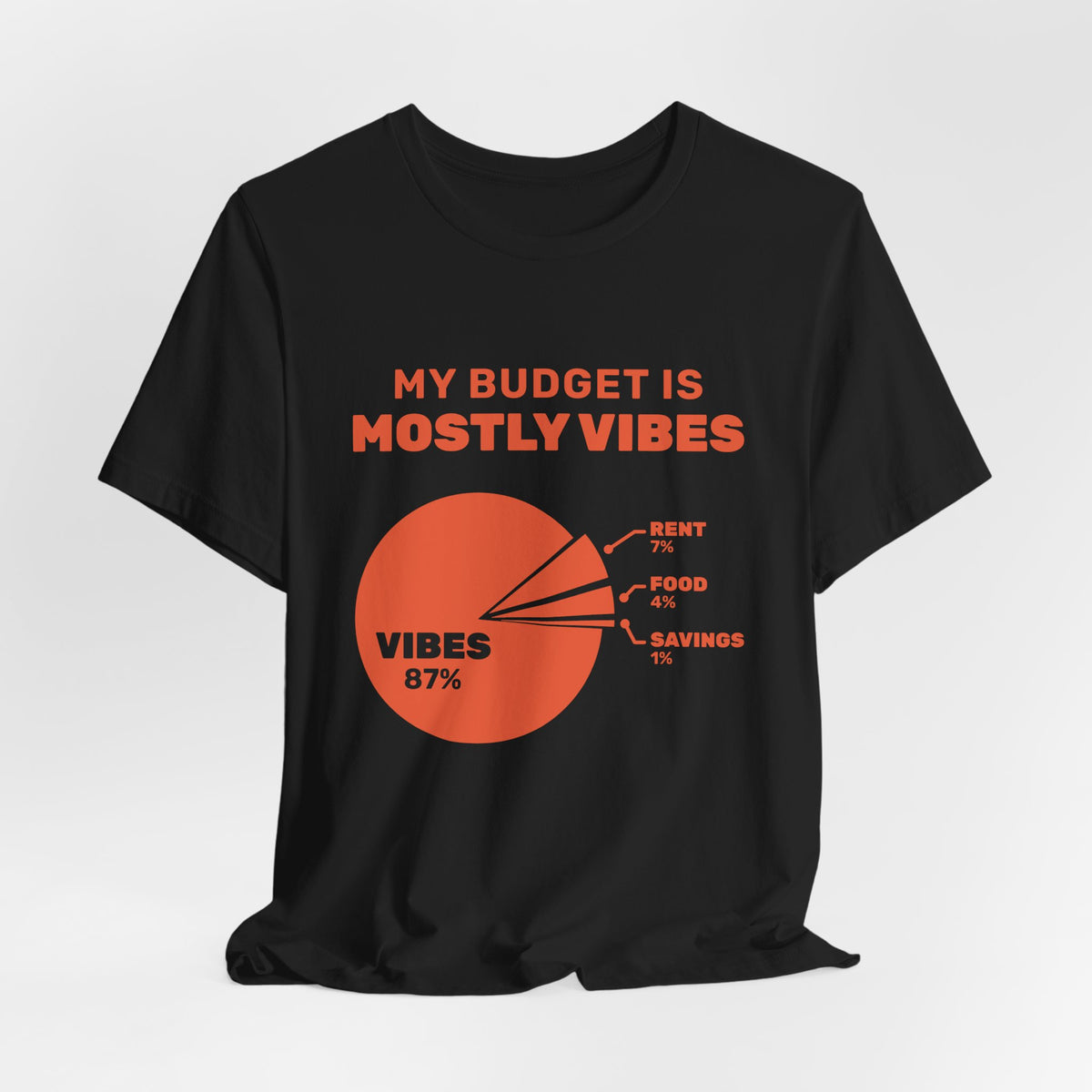 My Budget Is Mostly Vibes Tee (Orange Ink)