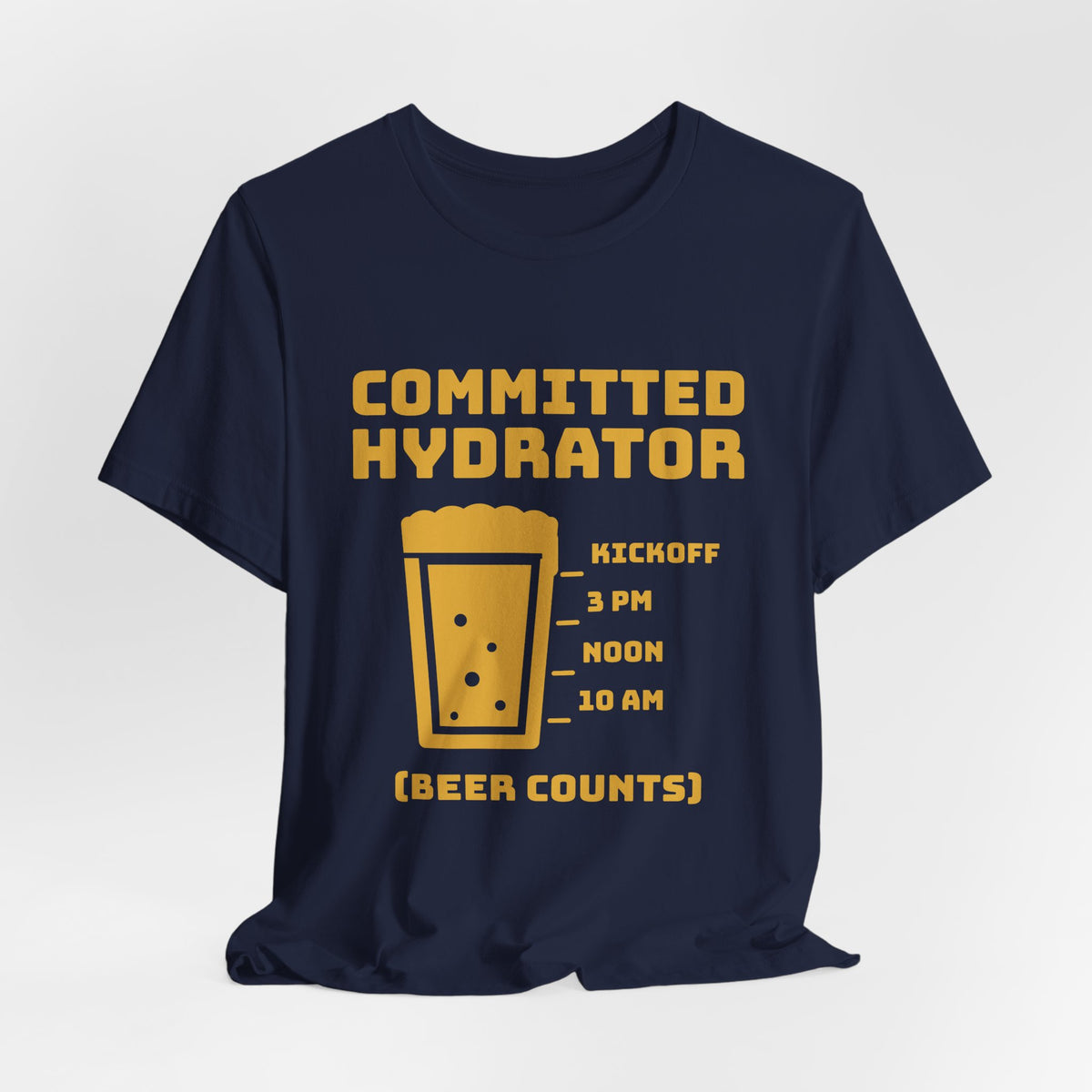 Committed Hydrator (Beer Counts) Tee (Gold Ink)
