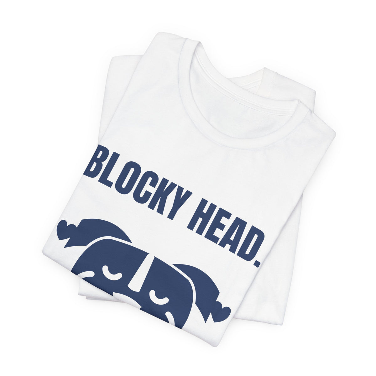 Blocky Head. Squishy Heart Tee (Navy Blue Ink)