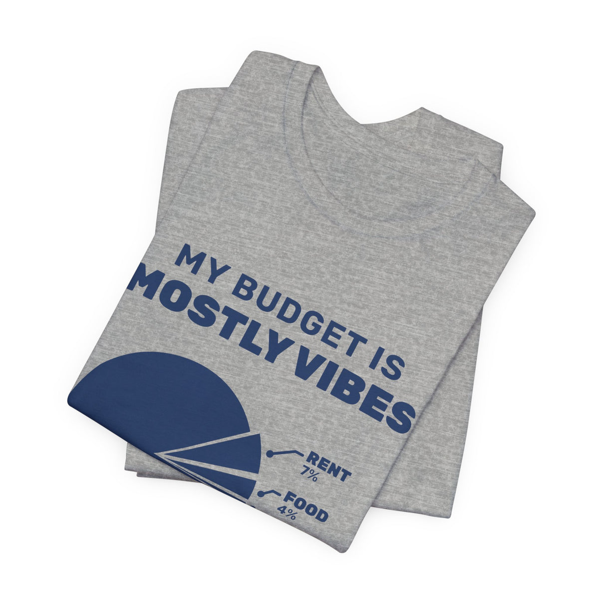 My Budget Is Mostly Vibes Tee (Navy Blue Ink)