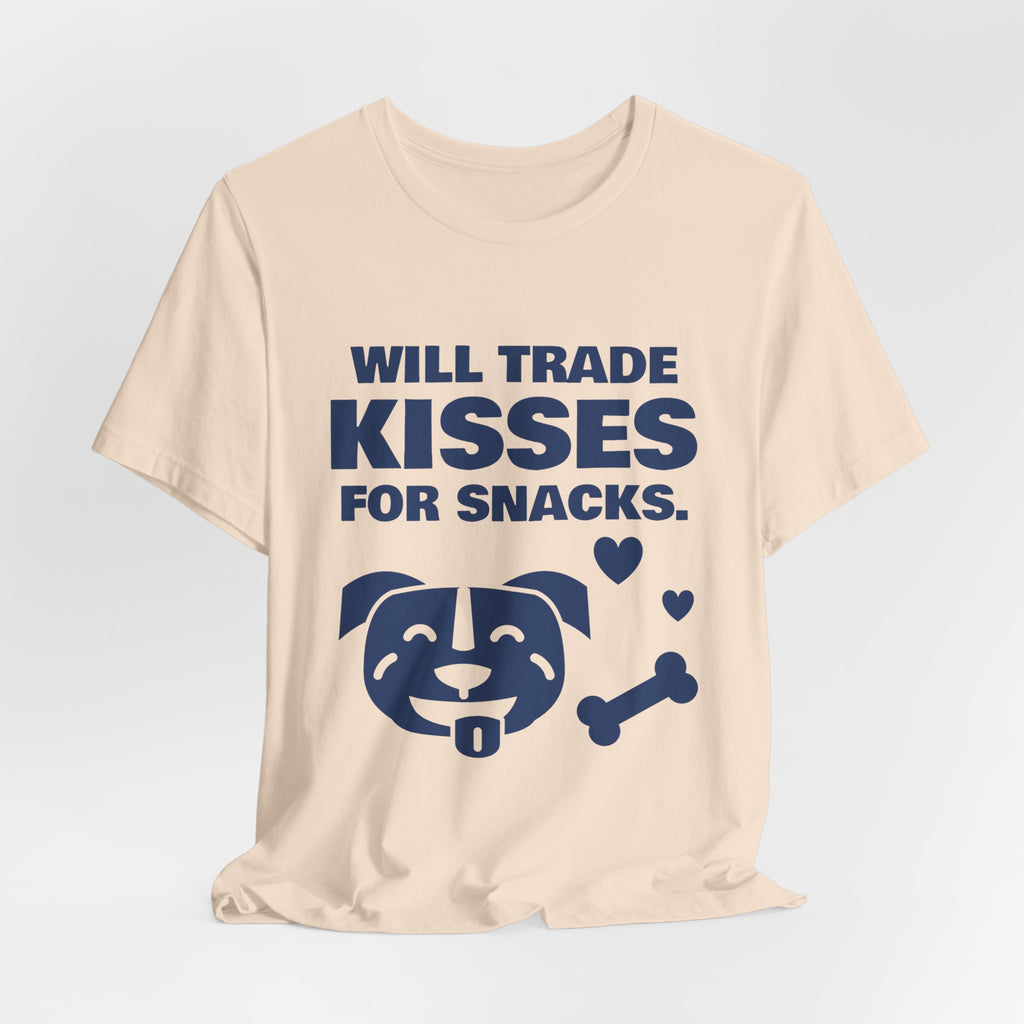 Will Trade Kisses for Snacks Tee (Navy Blue Ink)