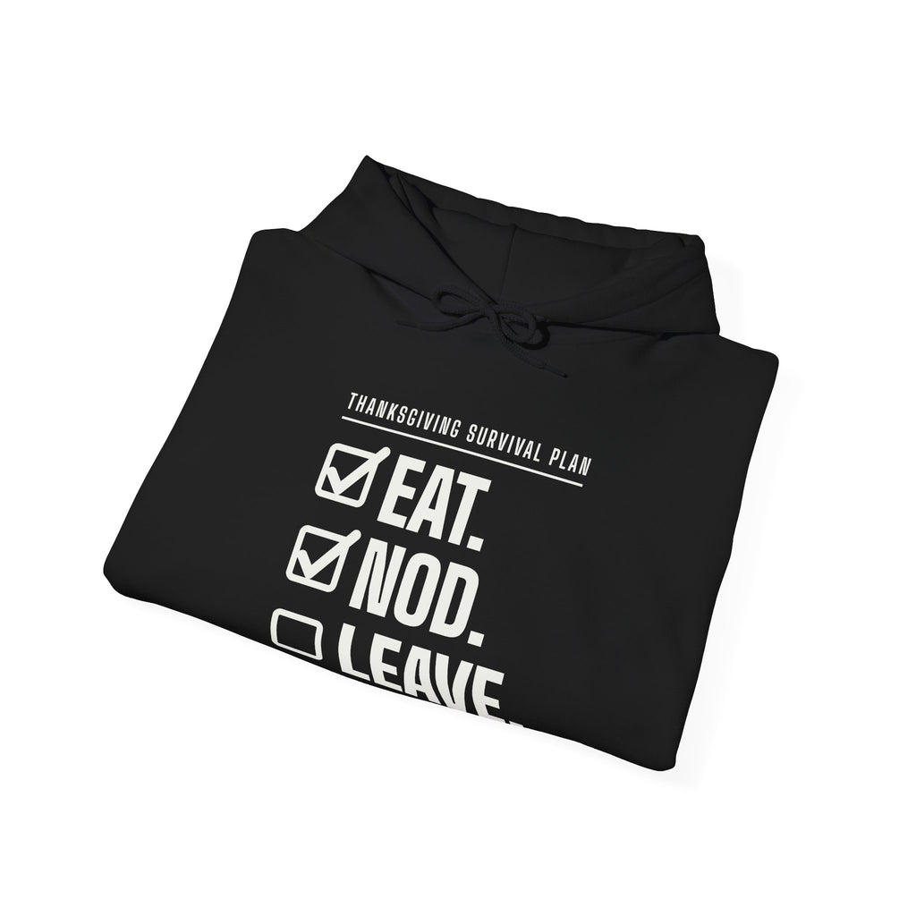 Eat. Nod. Leave. Hoodie (Dark)