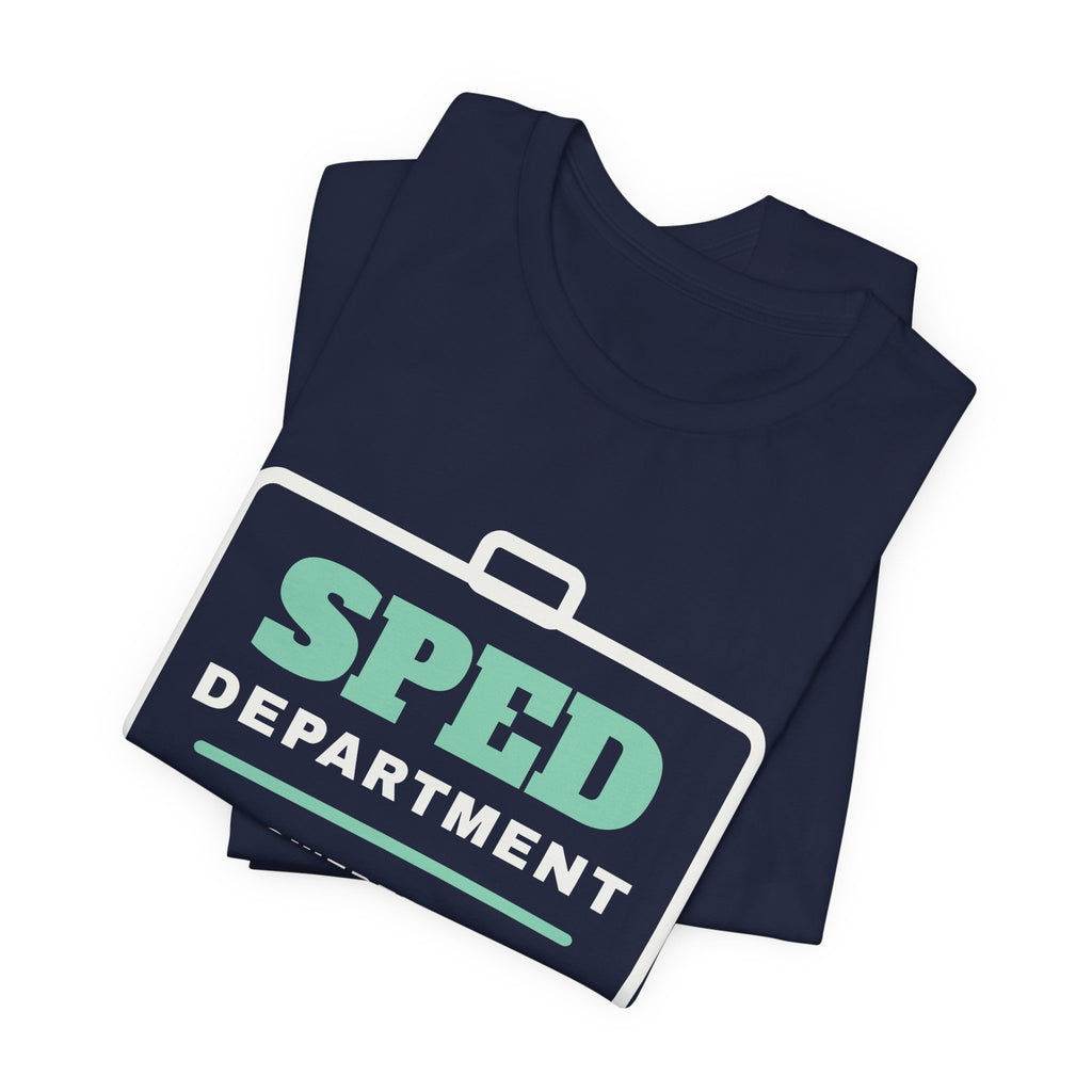SPED Department: Powered by Coffee & Data Tee (Dark)