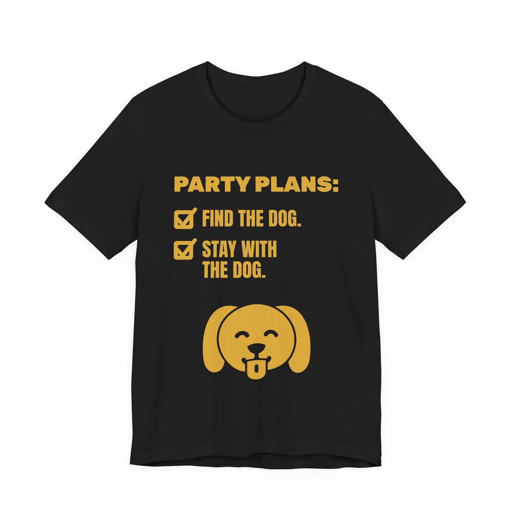 Party Plans: Find the Dog Tee (Gold)