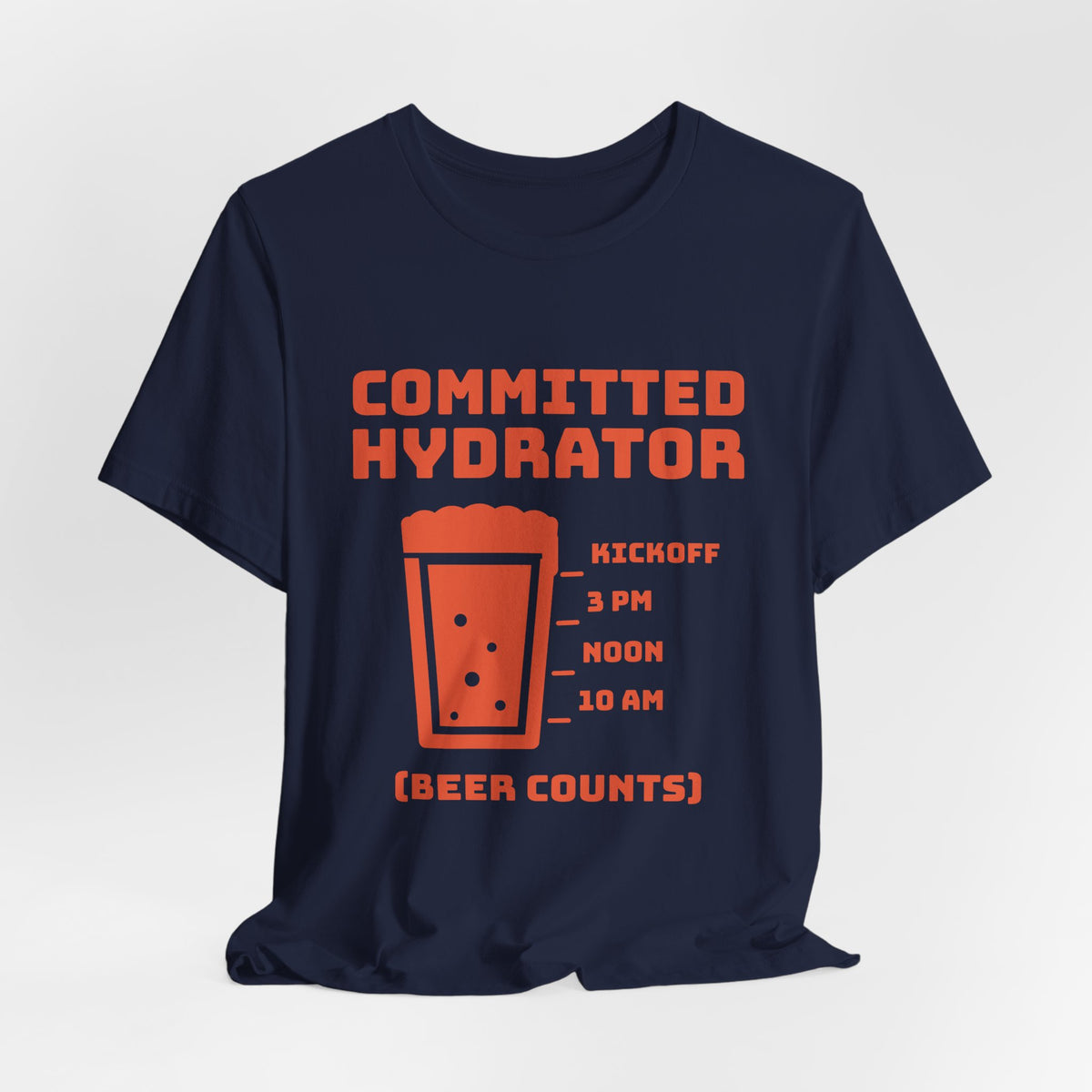 Committed Hydrator (Beer Counts) Tee (Orange Ink)
