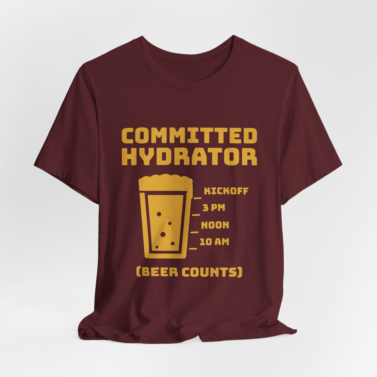 Committed Hydrator (Beer Counts) Tee (Gold Ink)