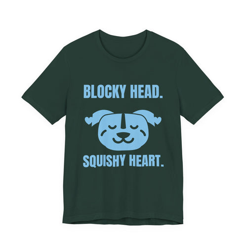 Blocky Head. Squishy Heart Tee (Sky Blue Ink)