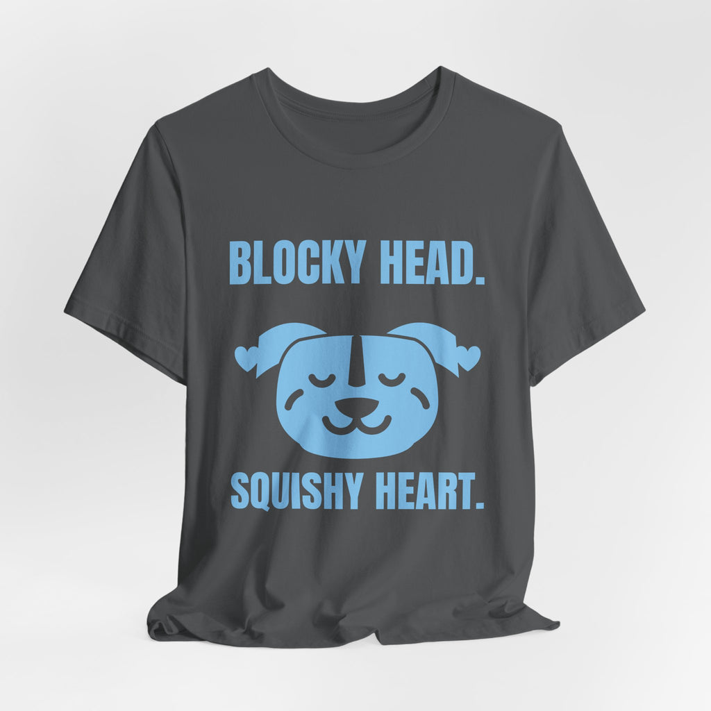 Blocky Head. Squishy Heart Tee (Sky Blue Ink)