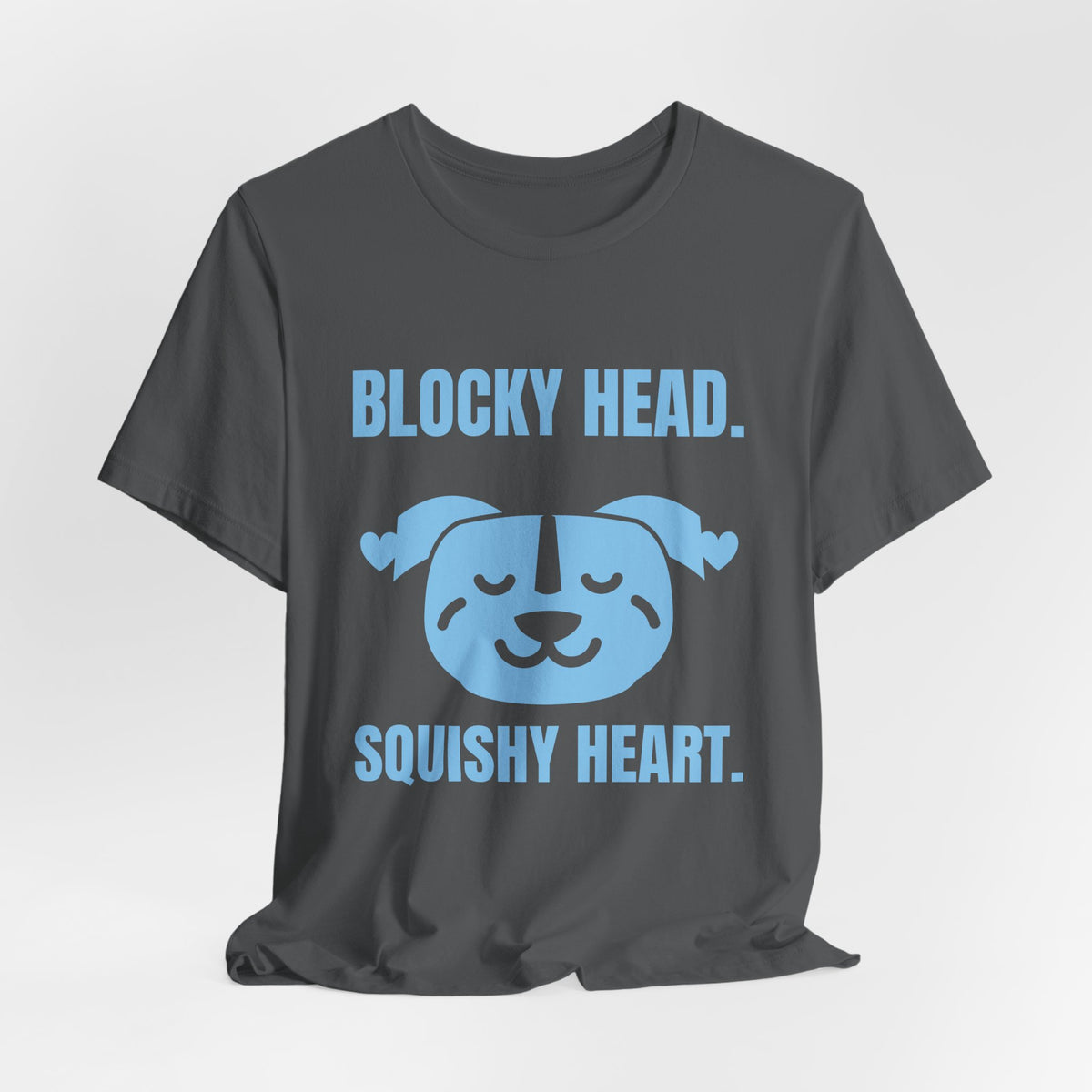 Blocky Head. Squishy Heart Tee (Sky Blue Ink)