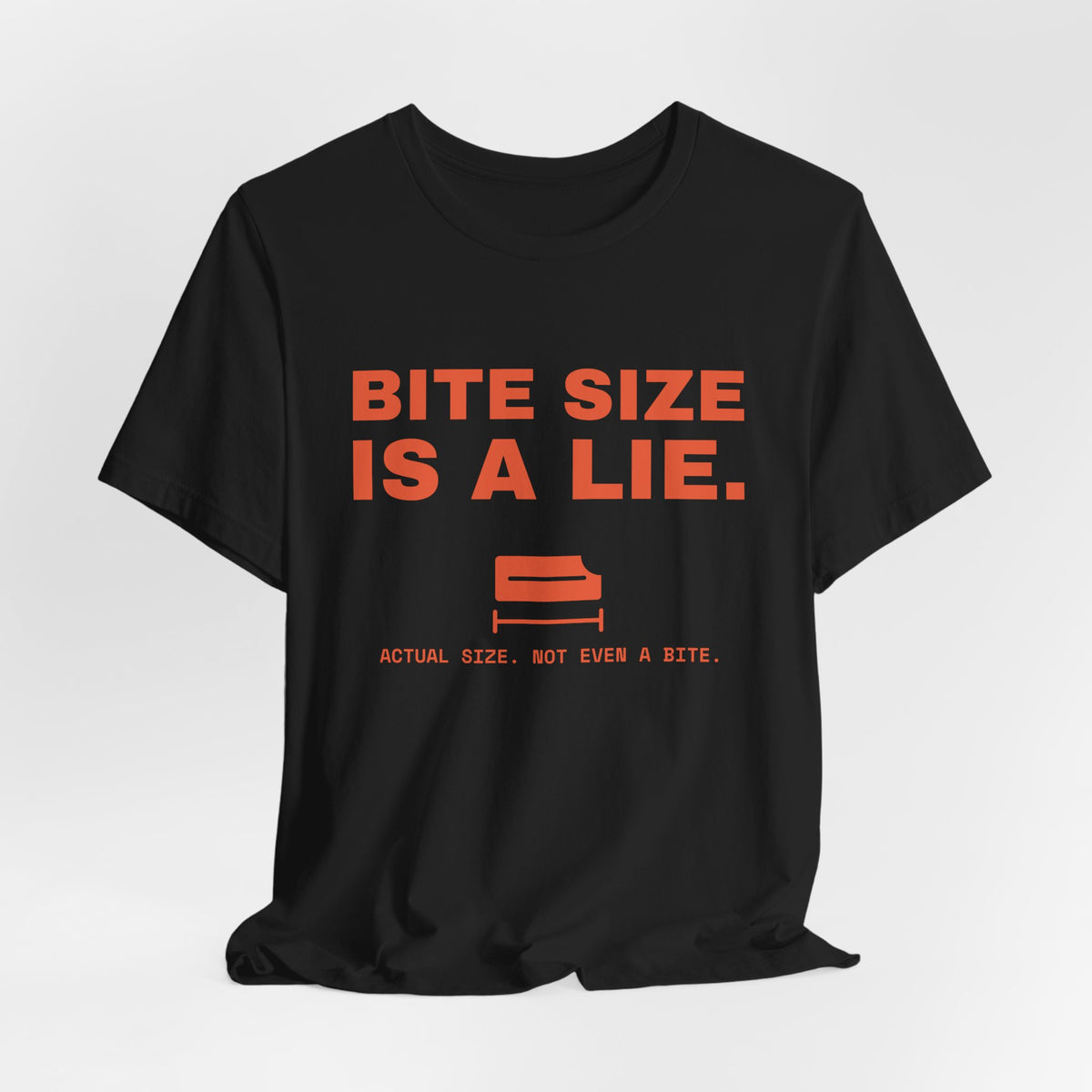 Bite Size Is a Lie Tee (Black / Orange)
