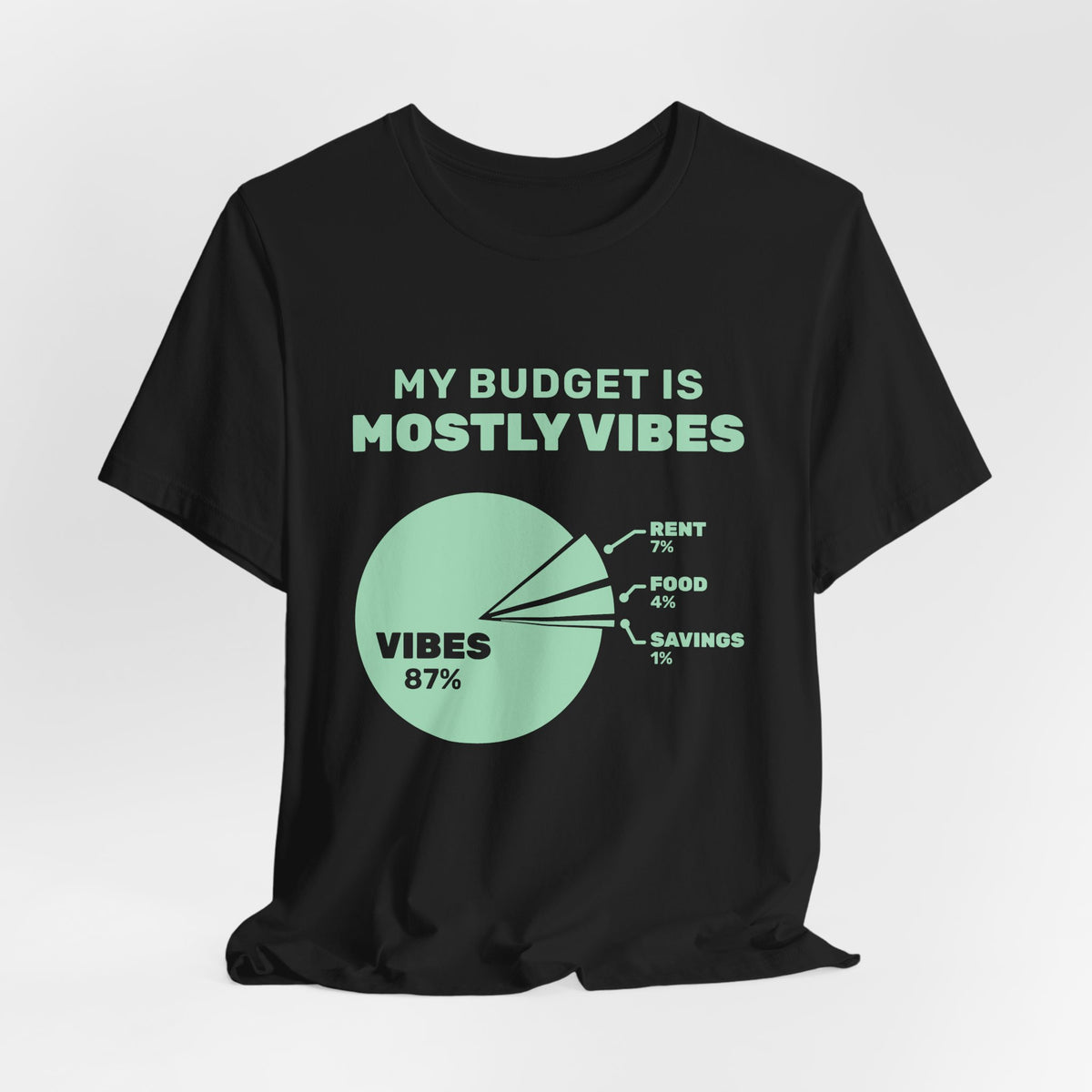 My Budget Is Mostly Vibes Tee (Mint Green Ink)