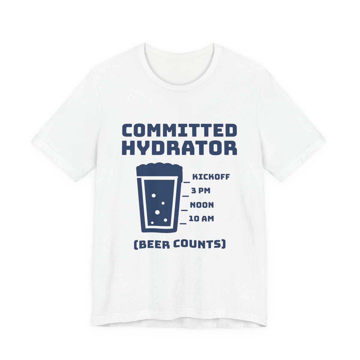 Committed Hydrator (Beer Counts) Tee (Navy Blue Ink)
