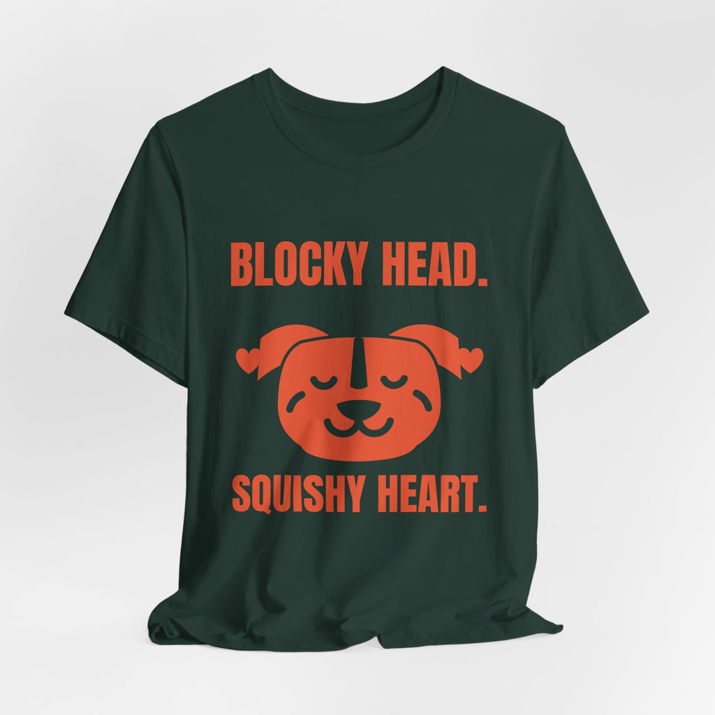 Blocky Head. Squishy Heart Tee (Orange)