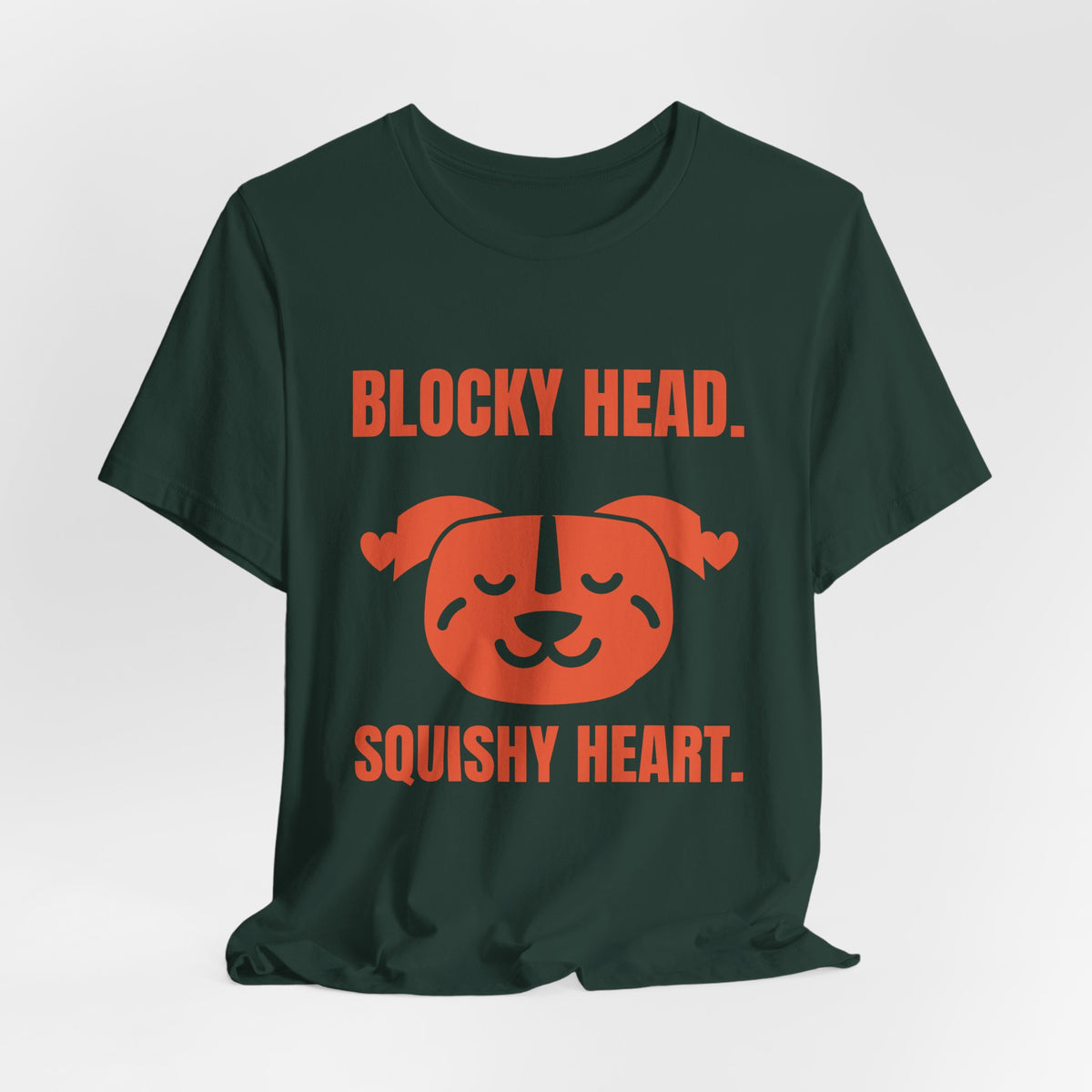 Blocky Head. Squishy Heart Tee (Orange)