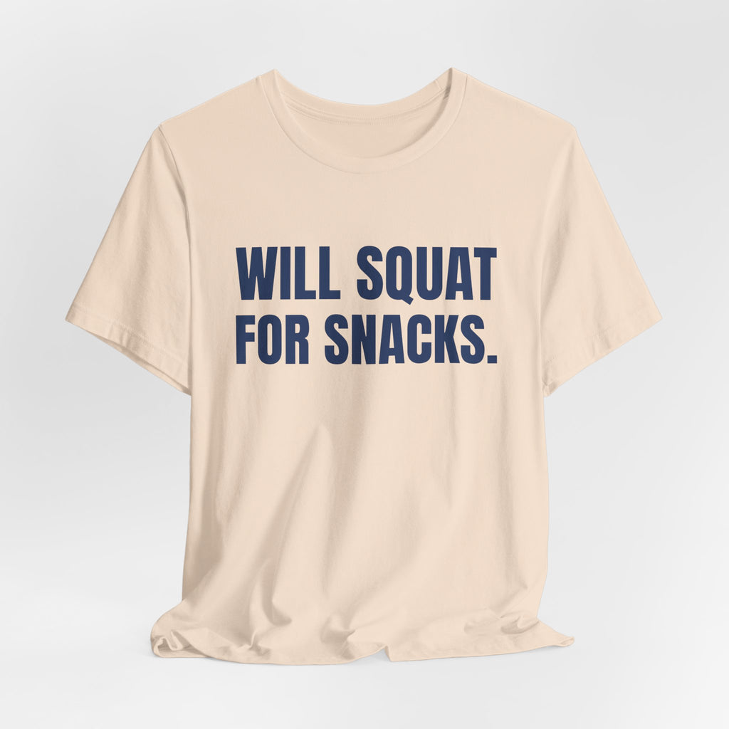 Will Squat for Snacks Tee (Navy Blue Ink)