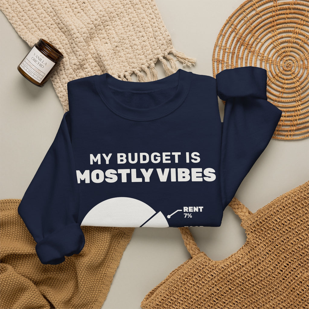 My Budget Is Mostly Vibes Crewneck Sweatshirt (Dark)