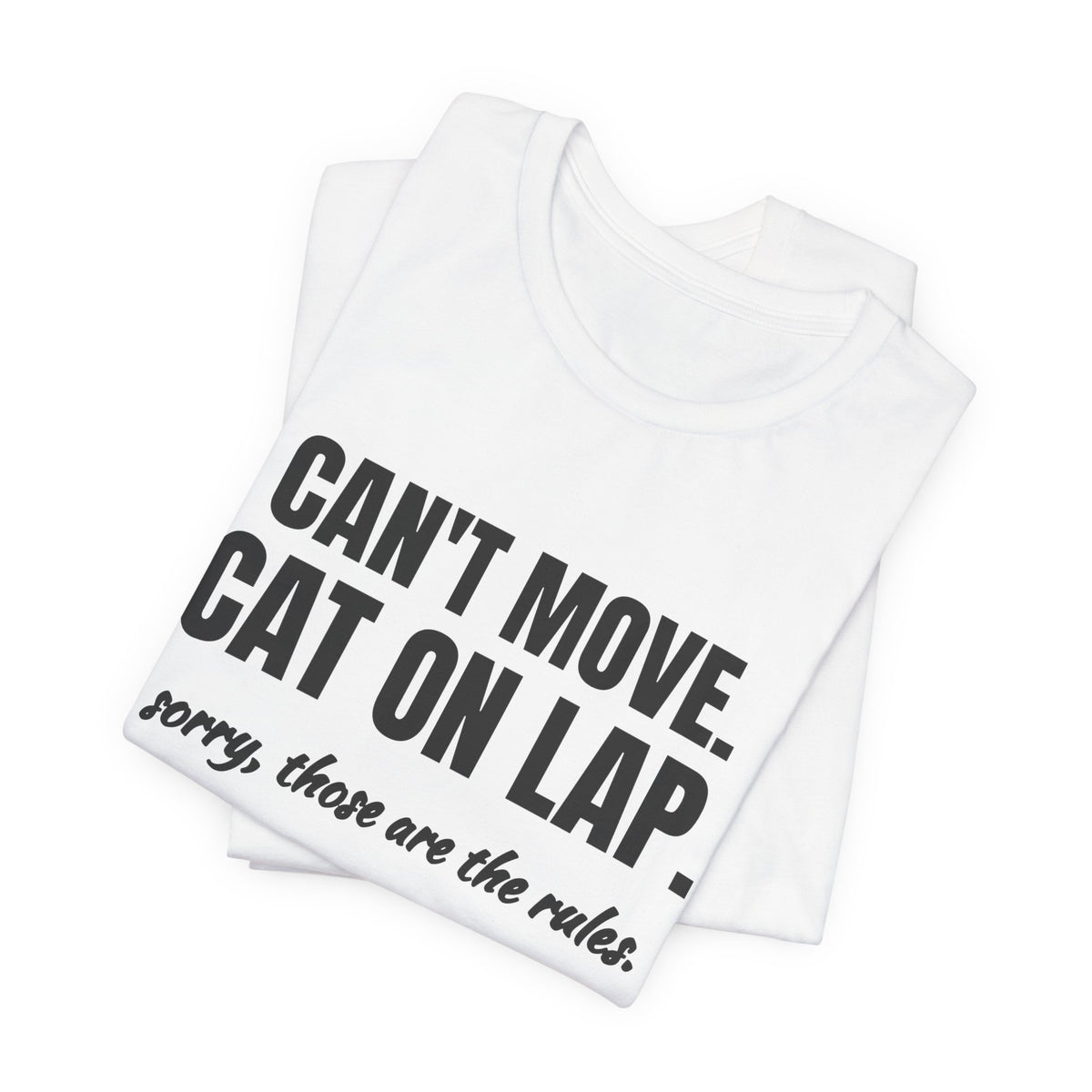 Can't Move. Cat on Lap Tee (Light)