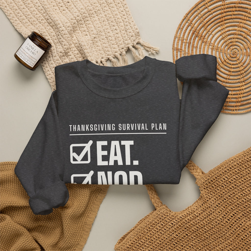 Eat. Nod. Leave. Crewneck Sweatshirt (Dark)