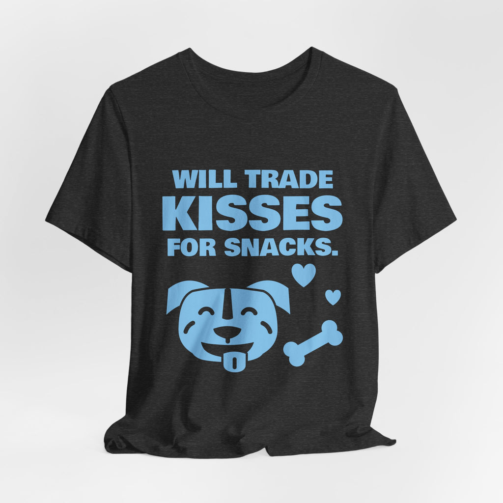 Will Trade Kisses for Snacks Tee (Sky Blue Ink)