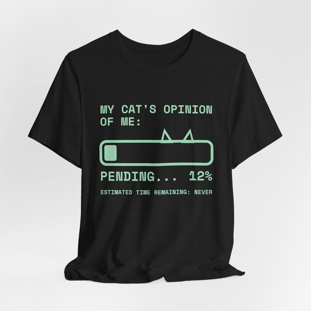My Cat's Opinion of Me: Pending Tee (Mint Green Ink)