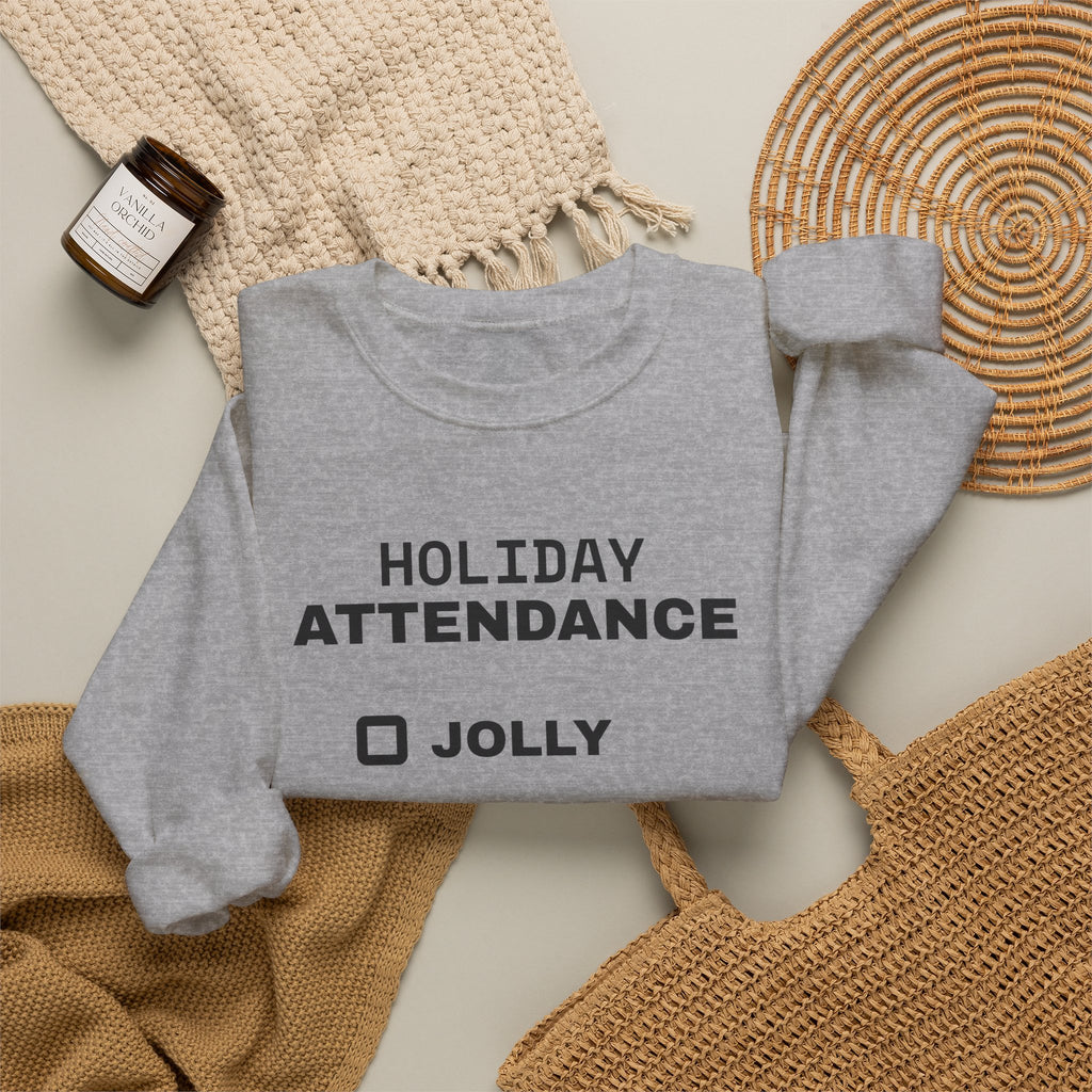 Holiday Attendance Checklist Crewneck Sweatshirt (Light)