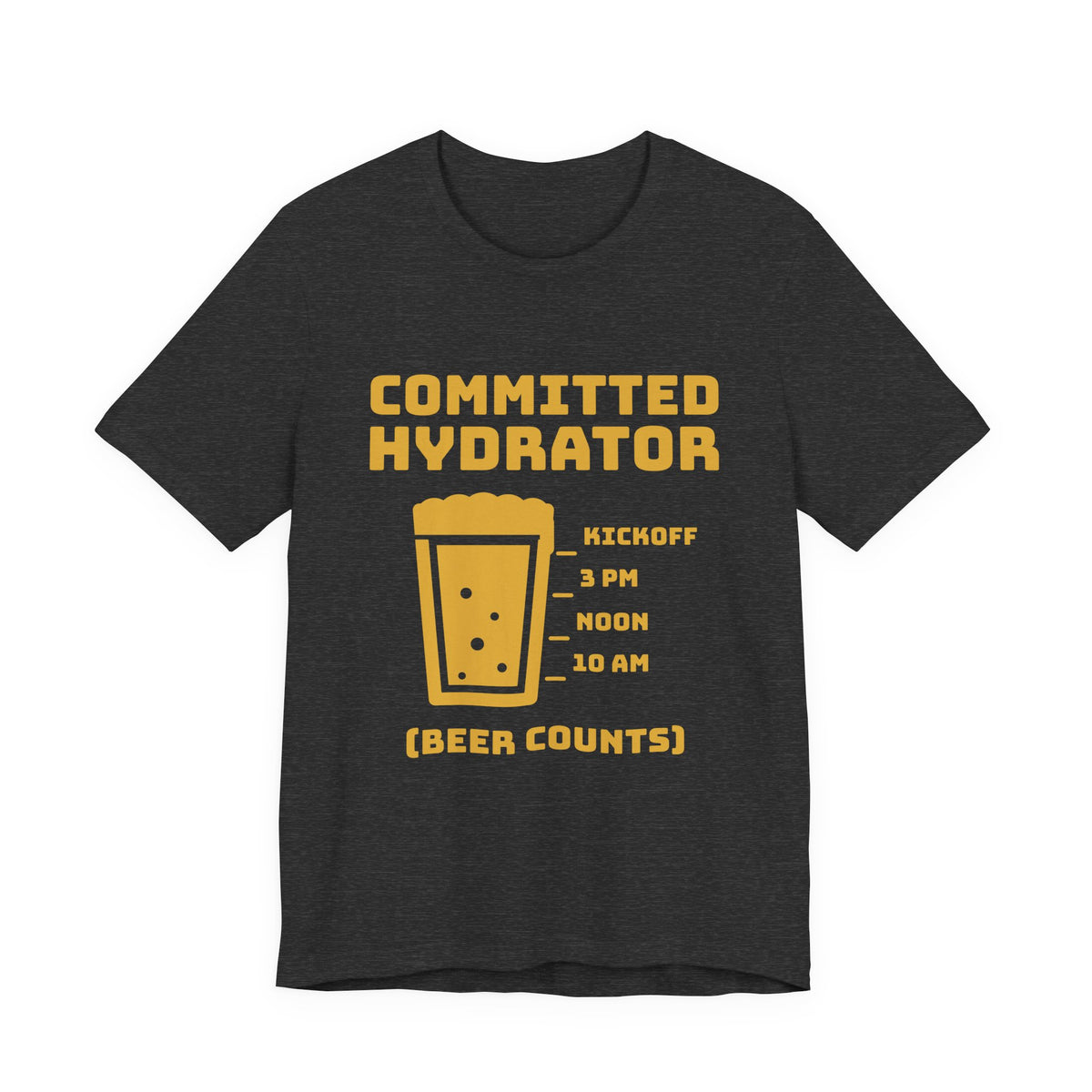 Committed Hydrator (Beer Counts) Tee (Gold Ink)