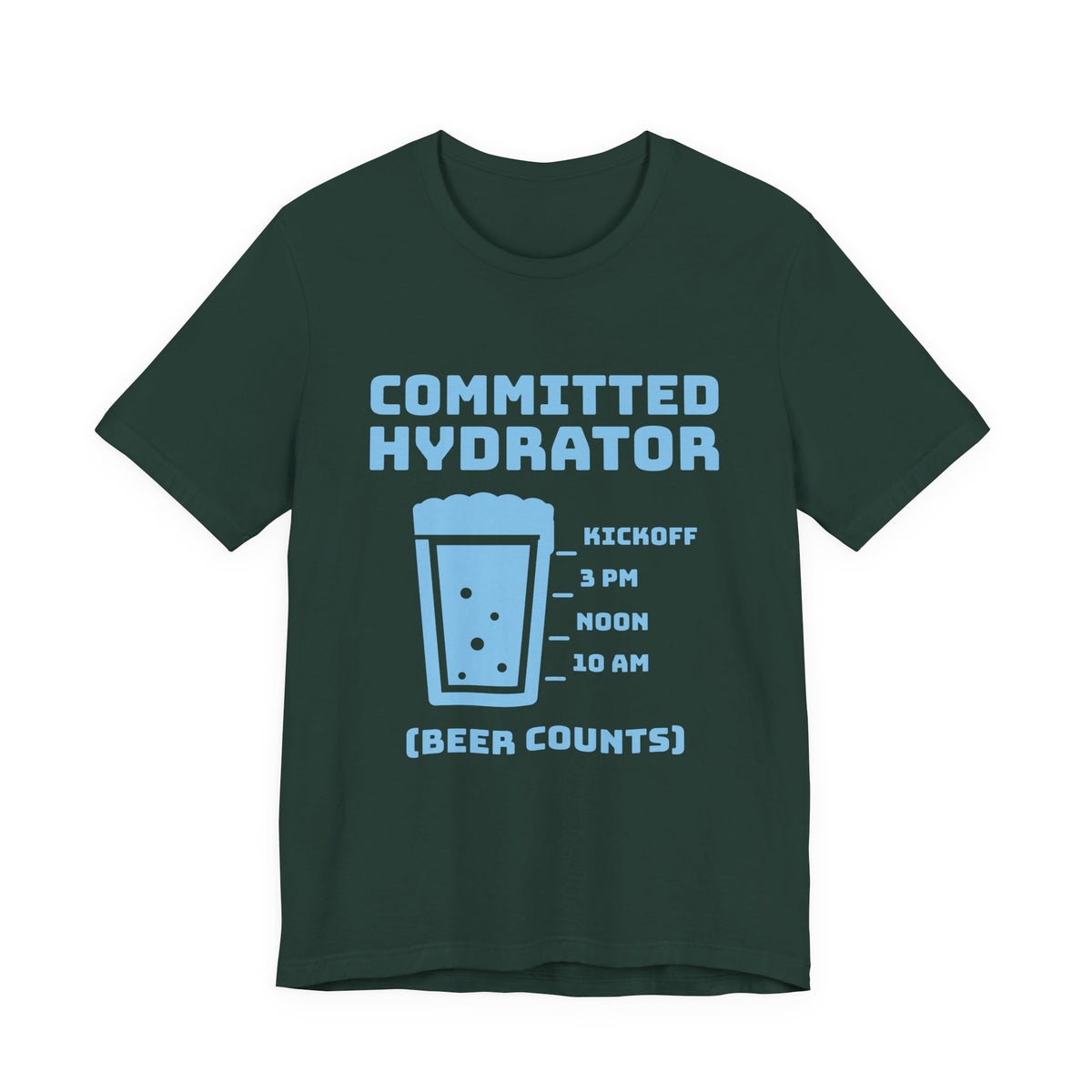 Committed Hydrator (Beer Counts) Tee (Sky Blue Ink)