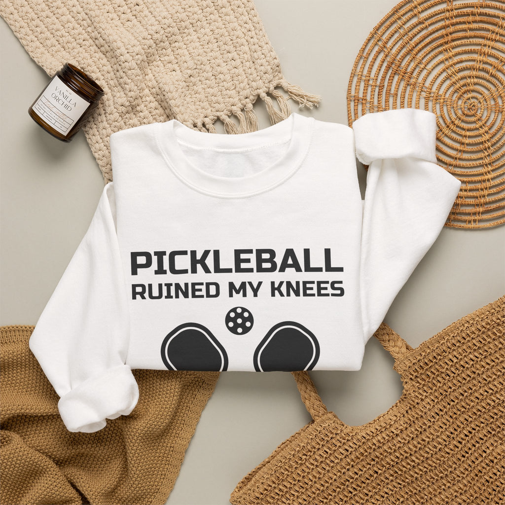 Pickleball Ruined My Knees and I'd Do It Again Crewneck Sweatshirt (Light)